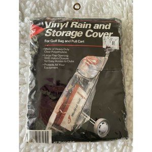 Vinyl Rain And Storage Cover For Golf Bag And Pull Cart New